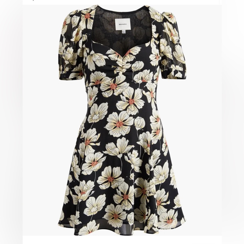 NWT NEW Reformation Rebecca Sweetheart Neck Mini Dress